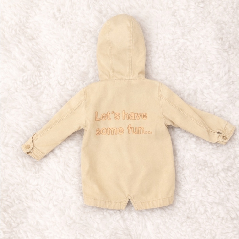 Zara Kids Hooded Spring Jacket “Let’s Have Some Fun” Size 2–3Y